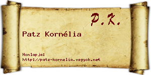 Patz Kornélia névjegykártya